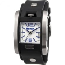 Bench Mens Watch Bc0367slwh With White Dial And Black Strap