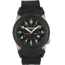 Bertucci Mens A-2T Pro-Guard Analog Stainless Watch - Black Nylon Strap - Black Dial - 12059
