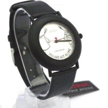 Black Cartoon Lovers Pattern Dial Girl's Boy's Quartz Wrist Watch Pw41