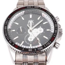 Black Face Ak-homme Mens Stainless Steel Chronograph Super Cool Sport Watch