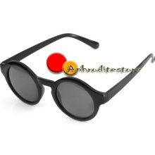 Black Men Vingate Retro Style Sunglasses Uv 400 Eyewear Plate Full Round Frame