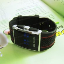 Blue Led Light Digital Rubber Men Lady Women Sports Wrist Watch Fashion Dm596r