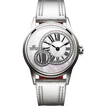 Bn Marvin Women's M018.12.77.93 Silver Leather Strap Diamond Dial Luxury Watch