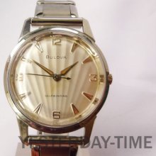 Bulova 1960 Scollop Dial Swiss 17 Jewel Stainless Steel Gents Automatic Watch
