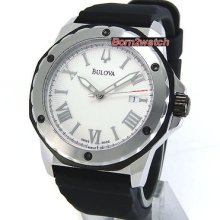 Bulova Men Swiss Made Automatic Movement 25 Jewels 44mm Black Poly-u 65b107