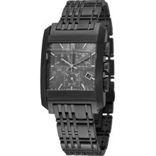 Burberry Mens Gunmetal Square Dial Check Plaid Chronograph Bu1563 Watch Nib$695