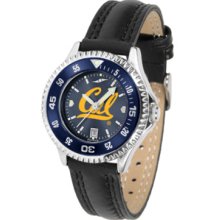 California (UC Berkeley) Golden Bears Competitor Ladies AnoChrome Watch with Leather Band and Colored Bezel