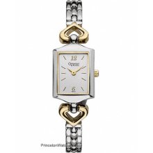 Caravelle Ladies Dress Watch by Bulova - Two-Tone - White Dial 45L112
