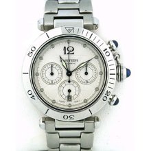 Cartier Pasha Chronograph Stainless Steel Automatic Skeleton Back Watch W31030h3