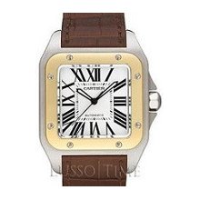 Cartier Santos 100 Large Stainless Steel & 18K Yellow Gold Men's Watch - W20072X7