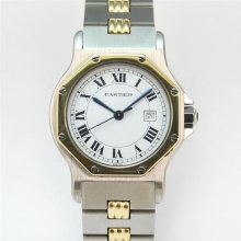 Cartier Santos Octagon Automatic Midsize 18k Yellow Gold & Steel Unisex Watch