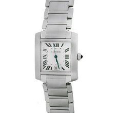 Cartier Tank Francaise Large Swiss Automatic Stainless Steel Watch + Box & Paper