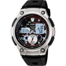 Casio Analog/digital Combo Watch, Black Resin, Aq190w-1av Casio Analog/digital Combo Watch, Black Resin, Aq190w-1av