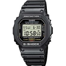 Casio Dw-5600E-1Ver Digital Quartz Multifunction Sports Watch With Chronograph, Timer, Time Zone Alarms And Black Rubber Strap