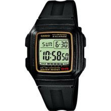 Casio F-201Wa-9Aef Gents Watch Quartz Digital Grey Dial Black Resin Strap