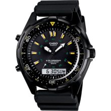 Casio Mens Black Resin Watch, Chronograph, 100 Meter Wr, Date, Amw360b-1a1v