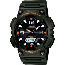 Casio Men's Core AQS810W-3AV Green Resin Quartz Watch with Black Dial