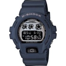 Casio Mens G-Shock Digital Resin Watch - Blue Rubber Strap - Silv ...