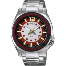Casio Mens Mtp1317d-4av Silver Stainless-steel Quartz Watch With White