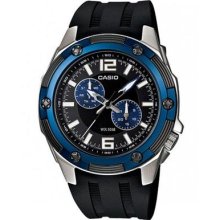 Casio Watches-mtp 13261-a1 Black Resin Man Wrist Watch Quartz Warranty Zxc