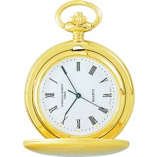 Charles Hubert 14k Gold-plated White Dial Pocket Watch