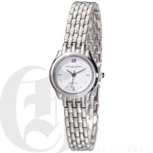 Charles Hubert Classic Ladies Silver Tone Round White Dial Modern Fashion Watch 6748