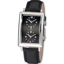 Charles Hubert Mens Dual Time Black 33X53Mm Dial Watch XWA3227