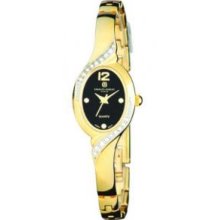 Charles-Hubert- Paris 6802 Brass Case Quartz Watch - Gold