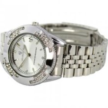 Charlie Jill WATW-0512M-SVR Charlie Jill Elegant Women Watch in Silver Dial Enchanted with Stunning Crystal Stainless Steel Bracelet