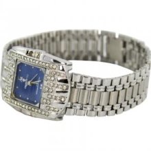 Charlie Jill WATW-0741M-SVRBU Charlie Jill Elegant Women Watch in Blue Dial Enchanted with Stunning Crystal Stainless Steel Bracelet