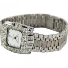 Charlie Jill WATW-0741M-SVRWHT Charlie Jill Elegant Women Watch in White Dial Enchanted with Stunning Crystal Stainless Steel Bracelet