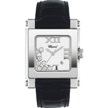 Chopard Happy Sport Ladies Watch Stainless Steel White Roman Dial With Seven Diamonds 278495-3001