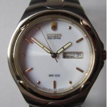 Citizen Eco-drive Japan Men's Watch Quartz All Stainless S Two Tone Original