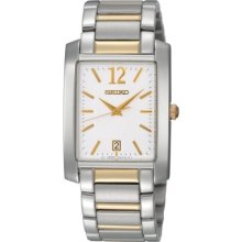 Classy Seiko Skk709 Two Tone Dress Watch With White Dial - Rrp $295.00