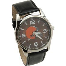 Cleveland Browns watch : Cleveland Browns Interchangeable Leather Watch - Black/Brown