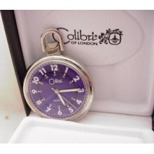 Colibri Special Price Silvertone Purple Face Pocket Watch