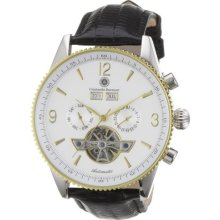 Constantin Durmont Men's Automatic Watch Cd-Trav-At-Lt-Stgd-Wh With Leather Strap