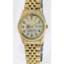Convoy Men`s Gold-tone Watch W/ Stock Railroad Dial
