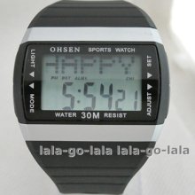 Cool Men Led Digital Date Alarm Sport Quartz Watch Black Ohsen