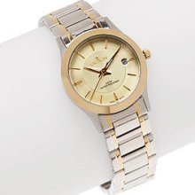 Croton Gold Tone & Silver Tone Stainless Steel Bracelet Watch With Date Display