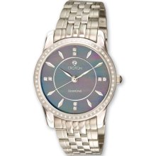 Croton Mens Swiss 0.45Ct. Diamond Blk Mother Of Pearl Dial Watch XWA3101