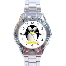 Cute Little Penguin Stainless Steel Analogue Watch