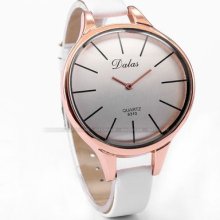 Dalas Arch Rose Gold Analog White Lady Women Bracelet Quartz Wrist Watch Usts