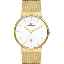 Danish Design Men's Quartz Watch With White Dial Analogue Display And Gold Stainless Steel Strap Dz120130