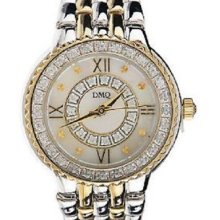 Diamonique Pave' Dial Panther Link Bracelet Watch