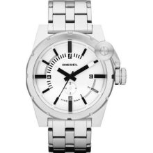 Diesel Dz4237 Oversized Analog White Dial Stainless Steel Bracelet Mens Watch