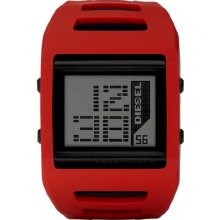 Diesel DZ7226 Grey Digital Dial Red Silicone Strap Men's Watch