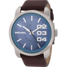 Diesel Gents Blue Dial Brown Leather Strap DZ1512 Watch