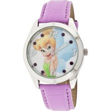 Disney Women's Tinkerbell Lavendar Watch, Iced Croco Strap