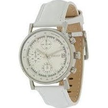 Dkny Ny4528 Women's White Leather Band Mop Dial Chronograph Watch